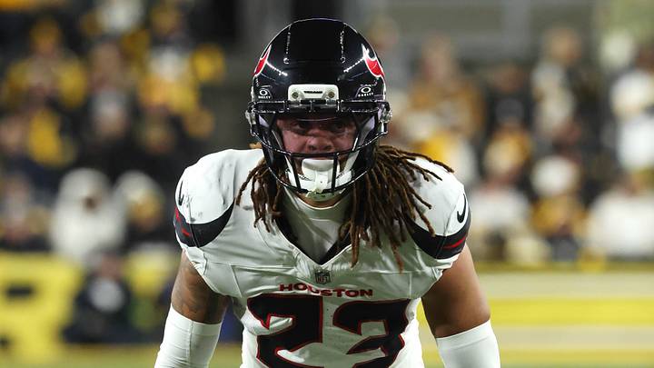 Jan 12, 2026; Pittsburgh, PA, USA;  Houston Texans safety Jaylen Reed (23) in action against the Pittsburgh Steelers during the third quarter in an AFC Wild Card Round game at Acrisure Stadium. Mandatory Credit: Charles LeClaire-Imagn Images
