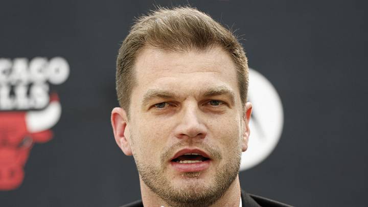 Jun 17, 2026; Chicago, Il, USA; New Chicago Bulls head coach Tiago Splitter speaks during a press conference at Advocate Center. Mandatory Credit: Kamil Krzaczynski-Imagn Images