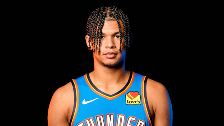 Ousmane Dieng is pictured during the Thunder media day at the Paycom Center in Oklahoma City, on Monday, Sept. 30, 2024. Ousmane Dieng is pictured during the Thunder media day at the Paycom Center in Oklahoma City, on Monday, Sept. 30, 2024.