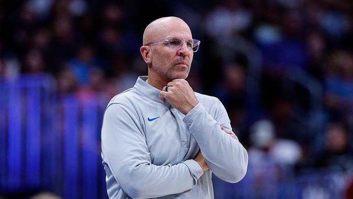 Mar 25, 2026; Denver, Colorado, USA; Dallas Mavericks head coach Jason Kidd looks on in the third quarter against the Denver Nuggets at Ball Arena. Mandatory Credit: Isaiah J. Downing-Imagn Images Mar 25, 2026; Denver, Colorado, USA; Dallas Mavericks head coach Jason Kidd looks on in the third quarter against the Denver Nuggets at Ball Arena. Mandatory Credit: Isaiah J. Downing-Imagn Images