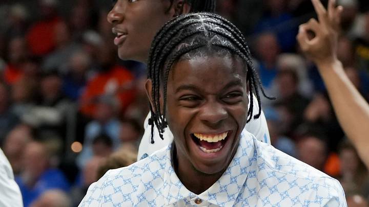 Mar 19, 2026; Greenville, SC, USA; North Carolina Tar Heels forward Caleb Wilson (8) celebrates after a play against the VCU Rams in the second half of a first round game of the men's 2026 NCAA Tournament at Bon Secours Wellness Arena. Mandatory Credit: Bob Donnan-Imagn Images Mar 19, 2026; Greenville, SC, USA; North Carolina Tar Heels forward Caleb Wilson (8) celebrates after a play against the VCU Rams in the second half of a first round game of the men's 2026 NCAA Tournament at Bon Secours Wellness Arena. Mandatory Credit: Bob Donnan-Imagn Images