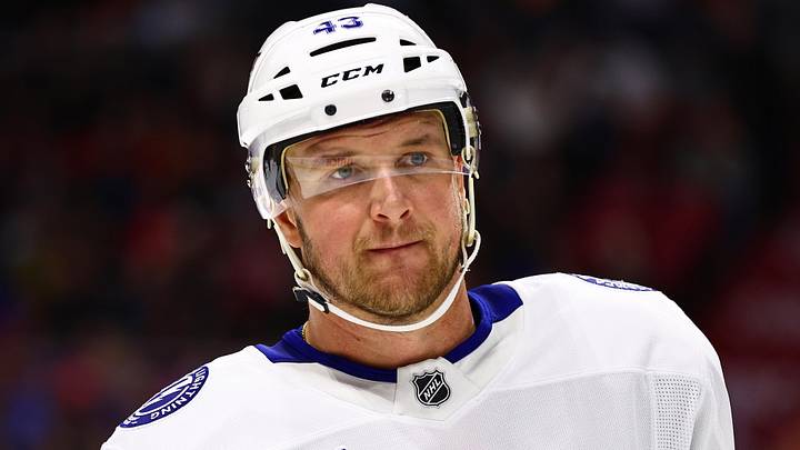 Apr 7, 2026; Ottawa, Ontario, CAN; Tampa Bay Lightning defenseman Darren Raddysh (43) is seen in a game agains the Ottawa Senators during the first period at Canadian Tire Centre. Mandatory Credit: Keito Newman-Imagn Images
Apr 7, 2026; Ottawa, Ontario, CAN; Tampa Bay Lightning defenseman Darren Raddysh (43) is seen in a game agains the Ottawa Senators during the first period at Canadian Tire Centre. Mandatory Credit: Keito Newman-Imagn Images