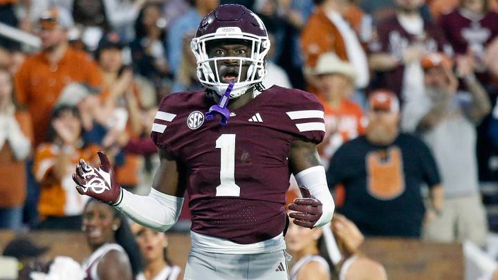 Mississippi State Bulldogs defensive back Kelley Jones (1) reacts during the fourth quarter against the Texas Longhorns at Davis Wade Stadium at Scott Field. Mississippi State Bulldogs defensive back Kelley Jones (1) reacts during the fourth quarter against the Texas Longhorns at Davis Wade Stadium at Scott Field.