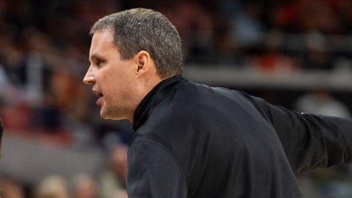 NC State Wolfpack head coach Will Wade talks with his bench as the Auburn Tigers take on the NC State Wolfpack at Neville Arena in Auburn, Ala. on Wednesday, Dec. 3, 2025. NC State Wolfpack head coach Will Wade talks with his bench as the Auburn Tigers take on the NC State Wolfpack at Neville Arena in Auburn, Ala. on Wednesday, Dec. 3, 2025.