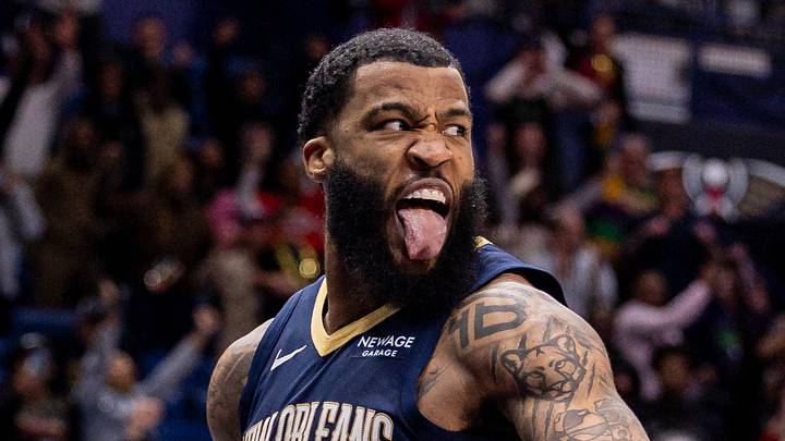Jan 14, 2026; New Orleans, Louisiana, USA; New Orleans Pelicans guard/forward Saddiq Bey (41) reacts to making a game leading dunk against the New Orleans Pelicans during the second half at Smoothie King Center. Mandatory Credit: Stephen Lew-Imagn Images Jan 14, 2026; New Orleans, Louisiana, USA; New Orleans Pelicans guard/forward Saddiq Bey (41) reacts to making a game leading dunk against the New Orleans Pelicans during the second half at Smoothie King Center. Mandatory Credit: Stephen Lew-Imagn Images