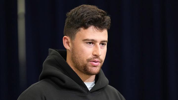 Former Northwestern defensive lineman Aidan Hubbard speaks