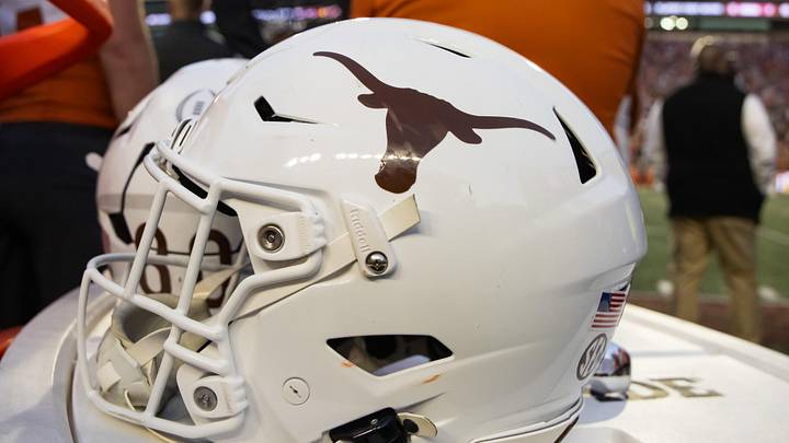 Texas Longhorns helmet during the CFP National playoff first round at Darrell K Royal-Texas Memorial Stadium. 