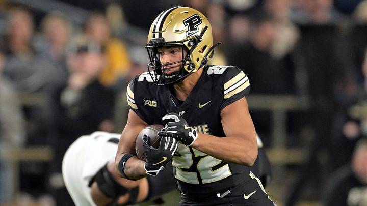 Purdue Boilermakers running back Antonio Harris (22) runs the ball. Purdue Boilermakers running back Antonio Harris (22) runs the ball.