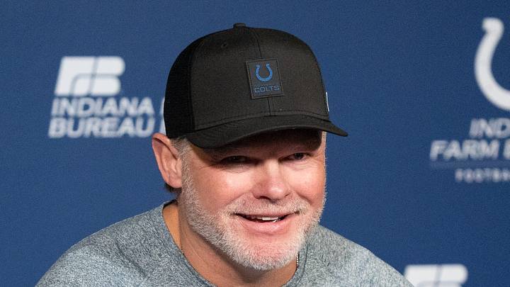 Indianapolis Colts general manager Chris Ballard speaks with the media