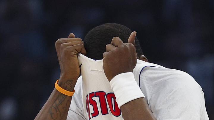 Detroit Pistons guard Javonte Green (31) reacts after plays against the Orlando Magic in the third quarter during game three of the first round of the 2026 NBA Playoffs at Kia Center on Apr 25, 2026.