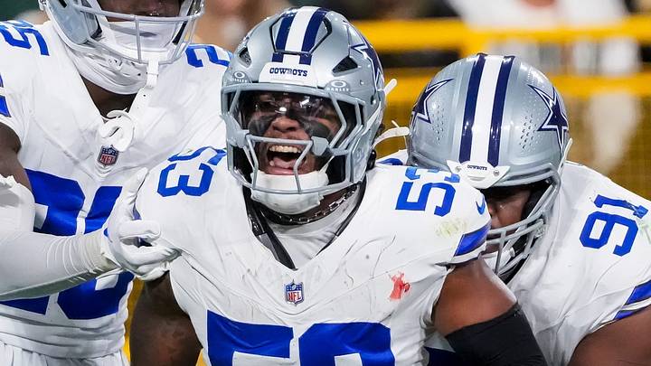 Dallas Cowboys LB Dee Winters celebrates after intercepting a pass against the Green Bay Packers. Dallas Cowboys LB Dee Winters celebrates after intercepting a pass against the Green Bay Packers.
