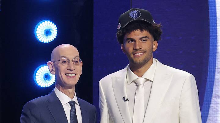 Jun 23, 2026; New York, NY, USA; NBA commissioner Adam Silver greets the third pick in the 2026 NBA draft, Duke forward Cameron Boozer after he was selected by the Memphis Grizzlies at Barclays Center. Mandatory Credit: Brad Penner-Imagn Images Jun 23, 2026; New York, NY, USA; NBA commissioner Adam Silver greets the third pick in the 2026 NBA draft, Duke forward Cameron Boozer after he was selected by the Memphis Grizzlies at Barclays Center. Mandatory Credit: Brad Penner-Imagn Images