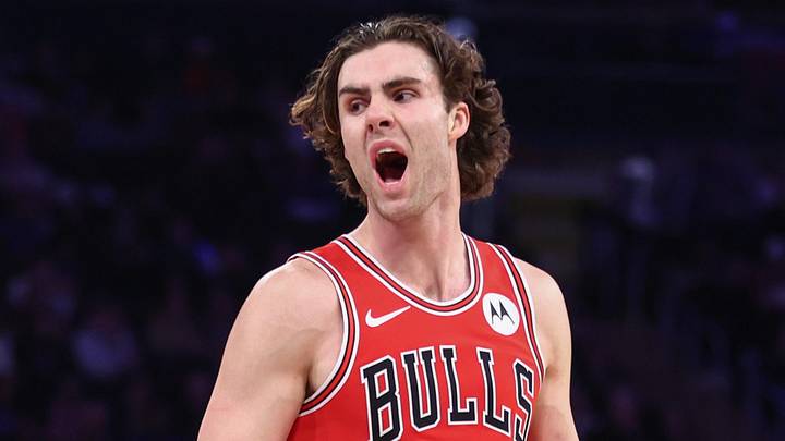 Apr 3, 2026; New York, New York, USA; Chicago Bulls guard Josh Giddey (3) reacts to a call in the third quarter against the New York Knicks at Madison Square Garden. Mandatory Credit: Wendell Cruz-Imagn Images Apr 3, 2026; New York, New York, USA; Chicago Bulls guard Josh Giddey (3) reacts to a call in the third quarter against the New York Knicks at Madison Square Garden. Mandatory Credit: Wendell Cruz-Imagn Images
