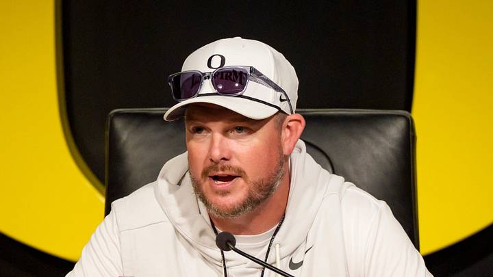 Oregon head coach Dan Lanning speaks during a press conference on Aug. 15, 2026, at the Hatfield-Dowlin Complex in Eugene, Oregon. Oregon head coach Dan Lanning speaks during a press conference on Aug. 15, 2026, at the Hatfield-Dowlin Complex in Eugene, Oregon.