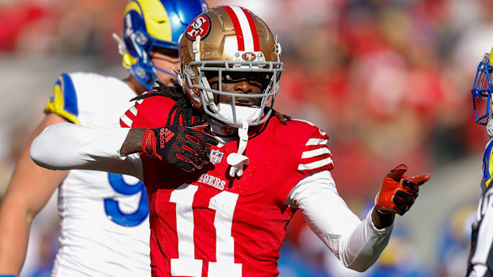 San Francisco 49ers wide receiver Brandon Aiyuk is expected to be on the move this NFL offseason. 