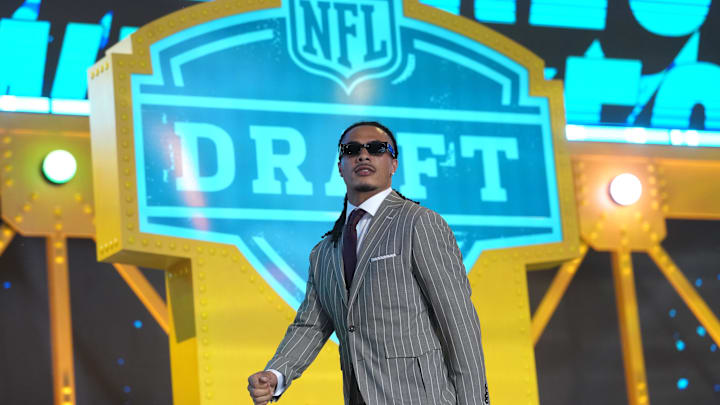 USC Trojans receiver Makai Lemon is introduced before the 2026 NFL Draft at Acrisure Stadium. 