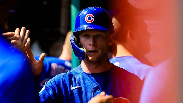 Sep 20, 2026; Cincinnati, Ohio, USA; Chicago Cubs outfielder Pete Crow-Armstrong (4) high fives teammates after scoring on a RBI single hit by third baseman Alex Bregman (not pictured) in the first inning against the Cincinnati Reds at Great American Ball Park. Mandatory Credit: Katie Stratman-Imagn Images Sep 20, 2026; Cincinnati, Ohio, USA; Chicago Cubs outfielder Pete Crow-Armstrong (4) high fives teammates after scoring on a RBI single hit by third baseman Alex Bregman (not pictured) in the first inning against the Cincinnati Reds at Great American Ball Park. Mandatory Credit: Katie Stratman-Imagn Images