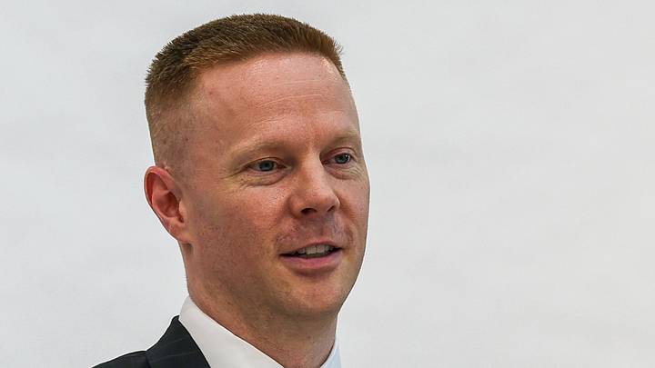 Jun 18, 2026; Orlando, FL, USA; New Orlando Magic head coach Sean Sweeney poses for portraits before his introductory press conference at AdventHealth Training Center. Mandatory Credit: Mike Watters-Imagn Images