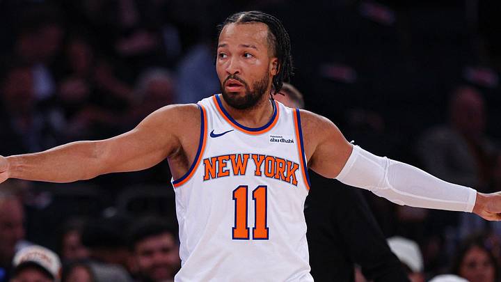 Oct 15, 2026; New York, New York, USA; New York Knicks point guard Jalen Brunson (11) reacts during the first quarter against the Toronto Raptors at Madison Square Garden. Mandatory Credit: Vincent Carchietta-Imagn Images Oct 15, 2026; New York, New York, USA; New York Knicks point guard Jalen Brunson (11) reacts during the first quarter against the Toronto Raptors at Madison Square Garden. Mandatory Credit: Vincent Carchietta-Imagn Images