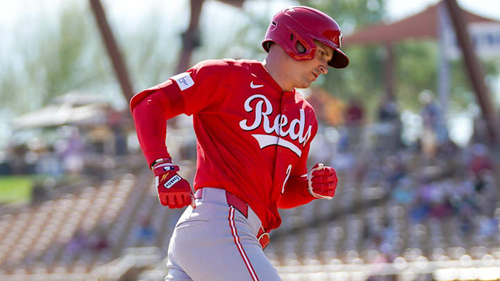 Cincinnati Reds right fielder JJ Bleday (22) runs the field