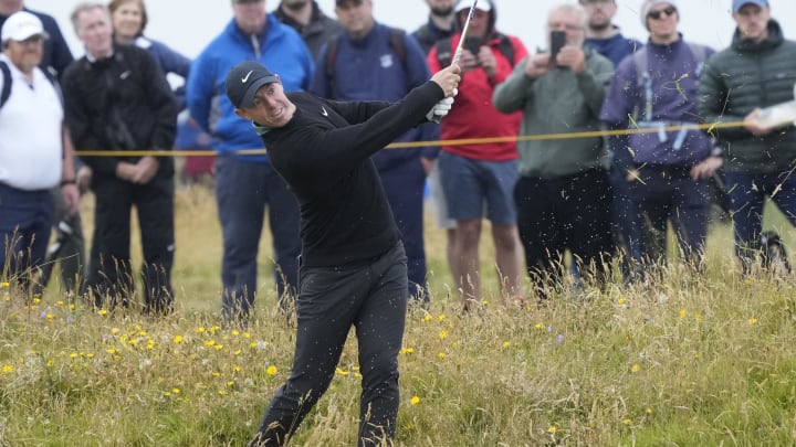 McIlroy took his hacks while shooting 78-75 at Royal Troon.
