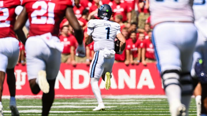 New Wisconsin Badgers QB Colton Joseph (1) runs for a touchdown against the Indiana Hoosiers last year for the Old Dominion Monarchs New Wisconsin Badgers QB Colton Joseph (1) runs for a touchdown against the Indiana Hoosiers last year for the Old Dominion Monarchs