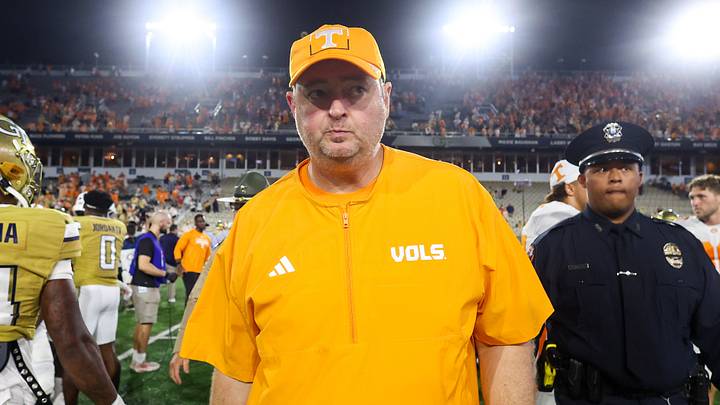 Sep 12, 2026; Atlanta, Georgia, USA; Tennessee Volunteers head coach Josh Heupel after after a victory over the Georgia Tech Yellow Jackets at Bobby Dodd Stadium at Hyundai Field. Mandatory Credit: Brett Davis-Imagn Images