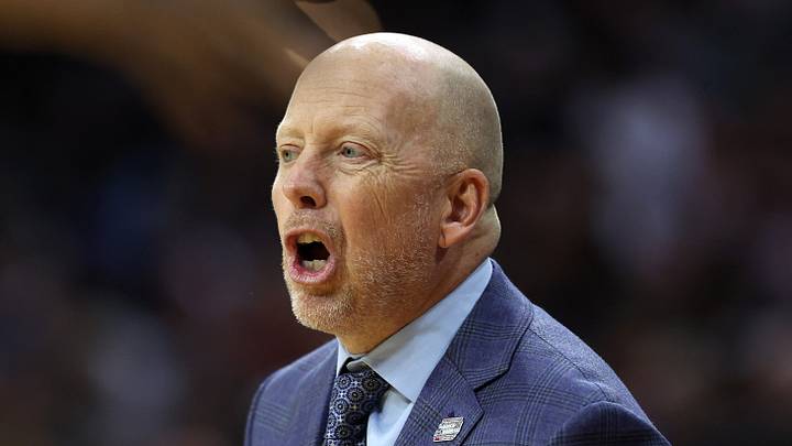 Mar 22, 2026; Philadelphia, PA, USA; UCLA Bruins head coach Mick Cronin reacts against the UConn Huskies in the first half during a second round game of the men's 2026 NCAA Tournament at Xfinity Mobile Arena. Mandatory Credit: Bill Streicher-Imagn Images Mar 22, 2026; Philadelphia, PA, USA; UCLA Bruins head coach Mick Cronin reacts against the UConn Huskies in the first half during a second round game of the men's 2026 NCAA Tournament at Xfinity Mobile Arena. Mandatory Credit: Bill Streicher-Imagn Images