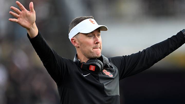 Sep 13, 2025; West Lafayette, Indiana, USA; Southern California Trojans head coach Lincoln Riley reacts during the first quarter against the Purdue Boilermakers at Ross-Ade Stadium. Sep 13, 2025; West Lafayette, Indiana, USA; Southern California Trojans head coach Lincoln Riley reacts during the first quarter against the Purdue Boilermakers at Ross-Ade Stadium.