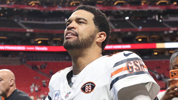 Oct 18, 2026; Atlanta, Georgia, USA;  Chicago Bears quarterback Caleb Williams (18) walks off the field after the game against the Atlanta Falcons at Mercedes-Benz Stadium.  Mandatory Credit: Brett Davis-Imagn Images