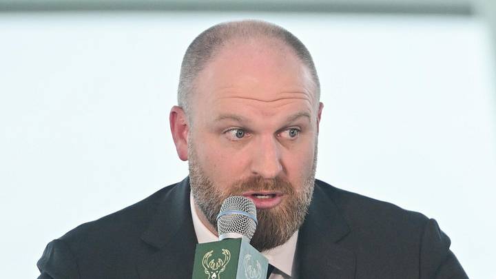 May 6, 2026; Milwaukee, WI, USA;  Milwaukee Bucks introduce new head coach Taylor Jenkins speaks at a press conference at Milwaukee Art Museum. Mandatory Credit: Benny Sieu-Imagn Images