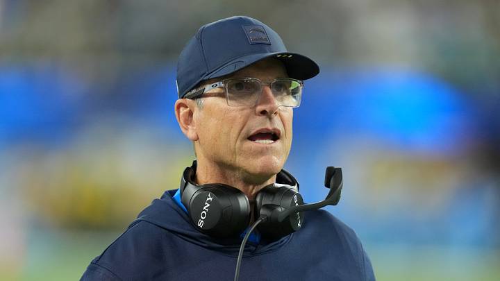 Dec 8, 2025; Inglewood, California, USA; Los Angeles Chargers head coach Jim Harbaugh reacts in the first half against the Philadelphia Eagles at SoFi Stadium. Mandatory Credit: Kirby Lee-Imagn Images Dec 8, 2025; Inglewood, California, USA; Los Angeles Chargers head coach Jim Harbaugh reacts in the first half against the Philadelphia Eagles at SoFi Stadium. Mandatory Credit: Kirby Lee-Imagn Images