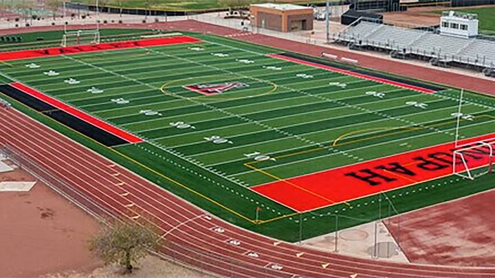 The football Tonopah Valley High School will remain empty for the time being as the school's football program has been suspended until further notice.