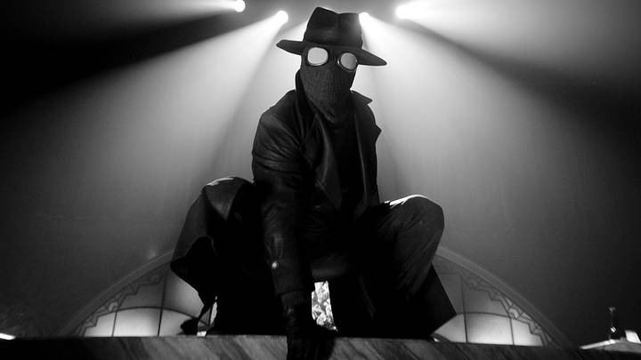 “The Spider” (Nicolas Cage) in a scene from Prime Video’s Spider-Noir (Courtesy of Prime Video)