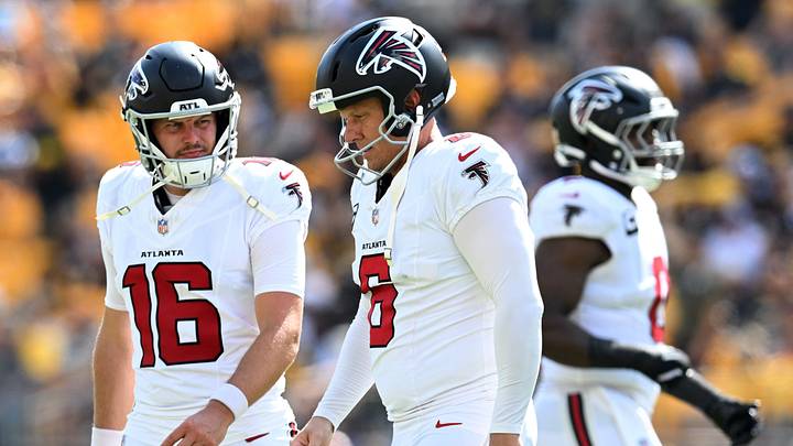 Atlanta Falcons kicker Nick Folk walks off the field in Pittsburgh after missing a field goal. Atlanta Falcons kicker Nick Folk walks off the field in Pittsburgh after missing a field goal.
