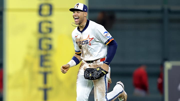 Cam Smith of Houston Astros jogs in from outfield
