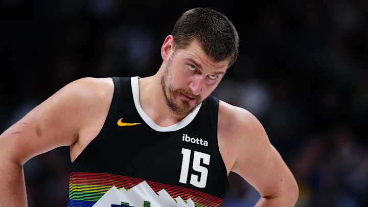 Mar 6, 2026; Denver, Colorado, USA; Denver Nuggets center Nikola Jokic (15) during the second quarter against the New York Knicks at Ball Arena. Mandatory Credit: Ron Chenoy-Imagn Images Mar 6, 2026; Denver, Colorado, USA; Denver Nuggets center Nikola Jokic (15) during the second quarter against the New York Knicks at Ball Arena. Mandatory Credit: Ron Chenoy-Imagn Images