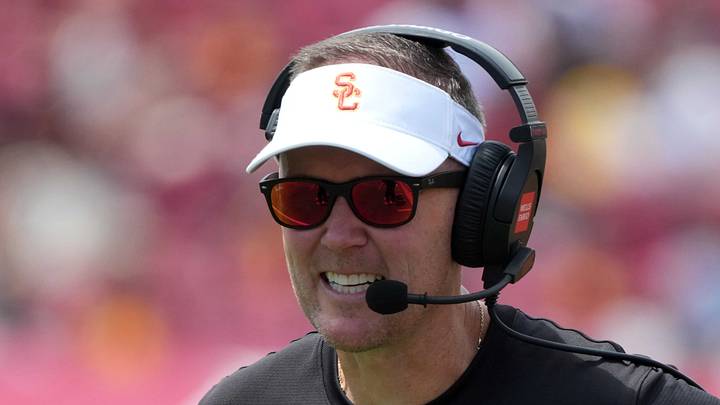 Aug 29, 2026; Los Angeles, California, USA; Southern California Trojans head coach Lincoln Riley reacts against the San Jose State Spartans in the first half at United Airlines Field at Los Angeles Memorial Coliseum. Aug 29, 2026; Los Angeles, California, USA; Southern California Trojans head coach Lincoln Riley reacts against the San Jose State Spartans in the first half at United Airlines Field at Los Angeles Memorial Coliseum.