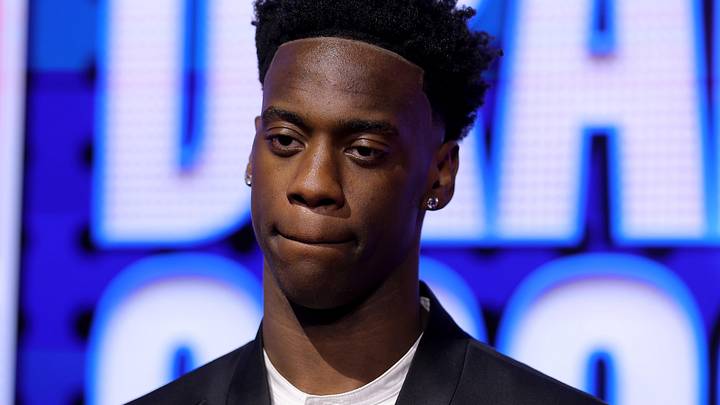 Jun 23, 2026; New York, NY, USA; Draft prospect AJ Dybantsa poses for photos on the red carpet before the 2026 NBA draft at Barclays Center. Mandatory Credit: Brad Penner-Imagn Images Jun 23, 2026; New York, NY, USA; Draft prospect AJ Dybantsa poses for photos on the red carpet before the 2026 NBA draft at Barclays Center. Mandatory Credit: Brad Penner-Imagn Images