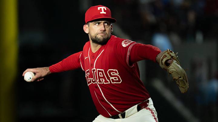 Texas Rangers pitcher Nathan Eovaldi. Credit: Raymond Carlin III-Imagn Images