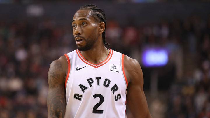 Oct 19, 2018; Toronto, Ontario, CAN; Toronto Raptors forward Kawhi Leonard (2) during their game against the Boston Celtics at Scotiabank Arena. The Raptors beat the Celtics 113-101. Mandatory Credit: Tom Szczerbowski-USA TODAY Sports Oct 19, 2018; Toronto, Ontario, CAN; Toronto Raptors forward Kawhi Leonard (2) during their game against the Boston Celtics at Scotiabank Arena. The Raptors beat the Celtics 113-101. Mandatory Credit: Tom Szczerbowski-USA TODAY Sports