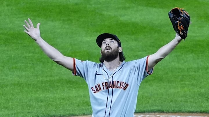Sep 2, 2025; Denver, Colorado, USA; San Francisco Giants relief pitcher Ryan Walker (74) celebrates defeating the Colorado Rockies at Coors Field. Mandatory Credit: Ron Chenoy-Imagn Images Sep 2, 2025; Denver, Colorado, USA; San Francisco Giants relief pitcher Ryan Walker (74) celebrates defeating the Colorado Rockies at Coors Field. Mandatory Credit: Ron Chenoy-Imagn Images