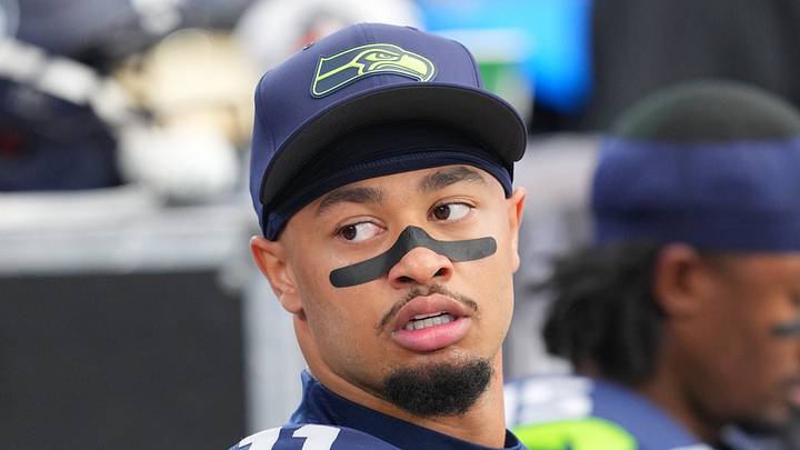 Seattle Seahawks wide receiver Jaxon Smith-Njigba on the sidelines