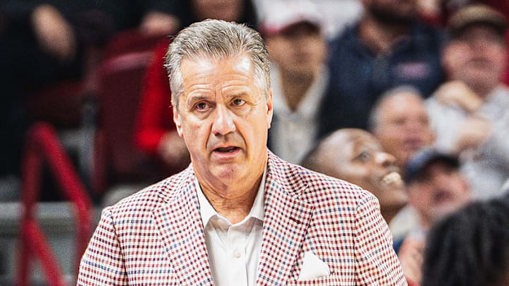 John Calipari on the sideline against North Carolina A&T.  The Razorbacks won 95-67.