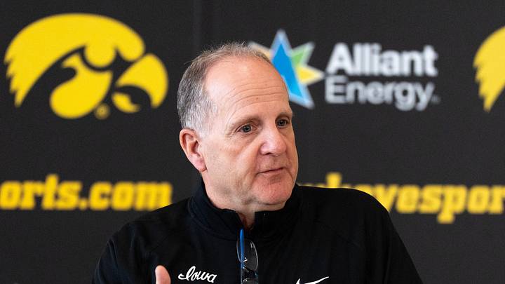 Iowa football’s Defensive Coordinator Phil Parker speaks during a press conference April 22, 2026 at the Hansen Performance Center in Iowa City, Iowa. Iowa football’s Defensive Coordinator Phil Parker speaks during a press conference April 22, 2026 at the Hansen Performance Center in Iowa City, Iowa.