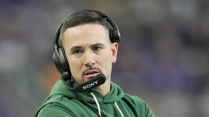 Green Bay Packers head coach Matt Lafleur is shown during the first quarter of their game against the Minnesota Vikings Sunday, January 4, 2026 at U.S. Bank Stadium in Minneapolis, Minnesota.