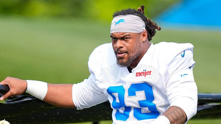 Detroit Lions defensive lineman Tyler Lacy (93) during training camp Detroit Lions defensive lineman Tyler Lacy (93) during training camp