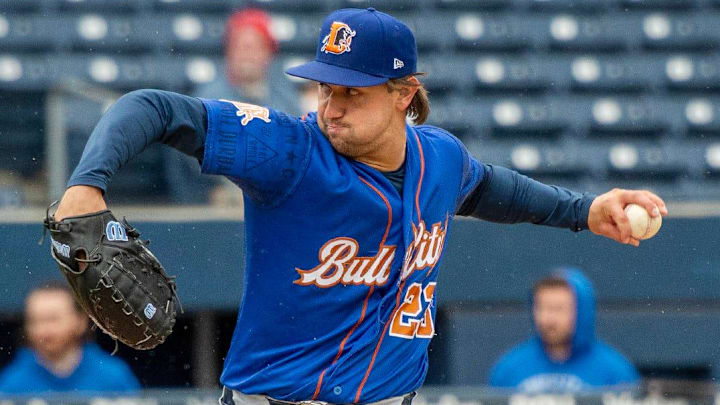 Durham Bulls starter Ian Seymour pitches against Worcester at Polar Park May 23.