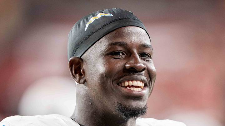 August 23, 2025; Santa Clara, California, USA; Los Angeles Chargers linebacker Marlowe Wax (58) after the game against the San Francisco 49ers at Levi's Stadium. Mandatory Credit: Kyle Terada-Imagn Images