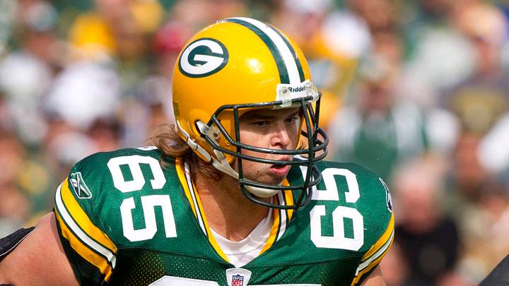 Green Bay Packers offensive lineman Mark Tauscher in 2010 against the Buffalo Bills; Jeff Hanisch-USA TODAY Sports